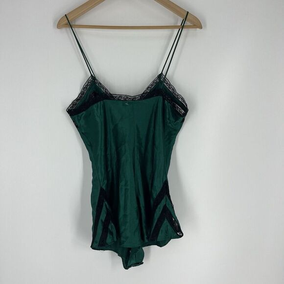 VTG Victorias Secret Gold Label Teddy Lingerie Size Medium Green Snap Crotch - Picture 8 of 10